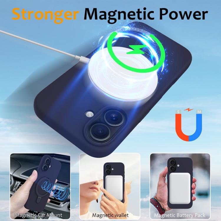 iPhone 17 Liquid Silicone MagSafe Magnetic Phone Case with Ring Holder - Image 7
