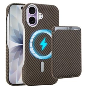 iPhone 17 Carbon Fiber MagSafe Magnetic Card Holder Phone Case