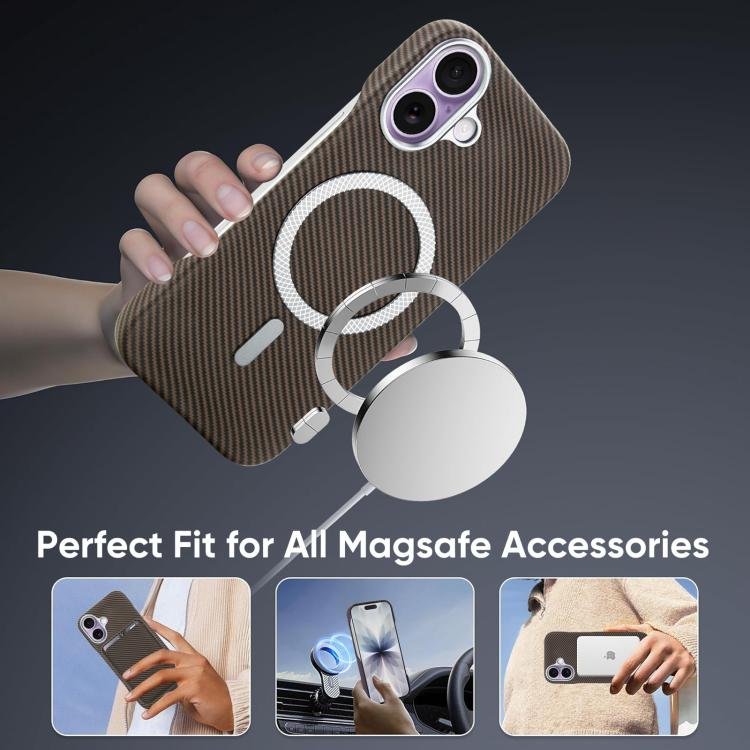 iPhone 17 Carbon Fiber MagSafe Magnetic Card Holder Phone Case - Image 6